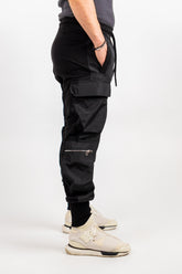 PANTOLON CU TUR CARGO NEGRU